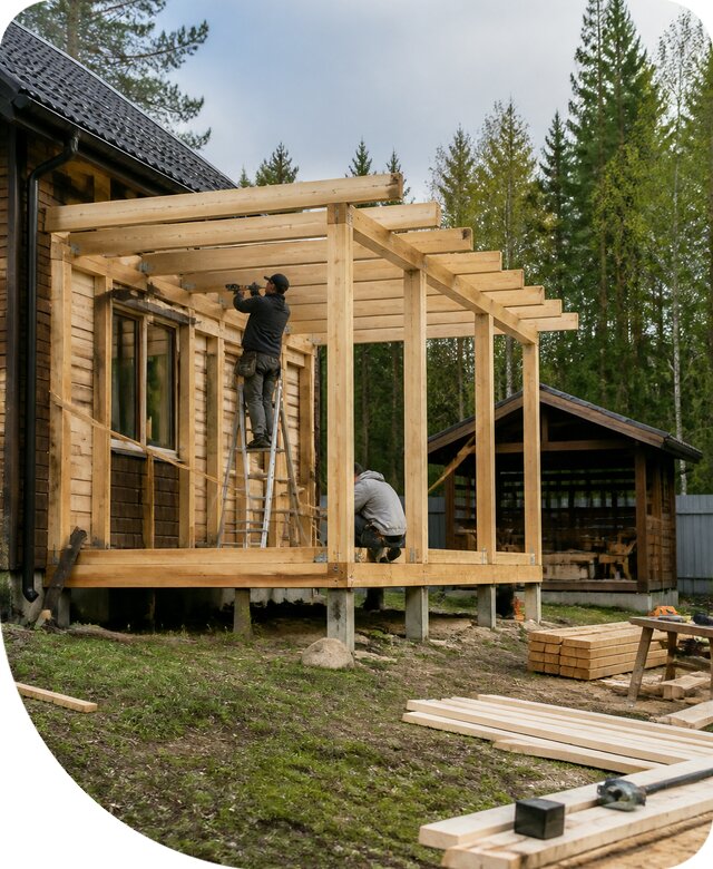 Строительство пристроек и построек на участке в Кузнецке